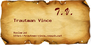 Trautman Vince névjegykártya